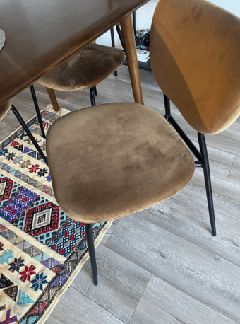 Upholstered velvet dining chairs (set of 4) 2