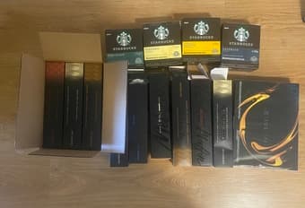 Nespresso Vertuo coffee machine w/ capsules and storage 3