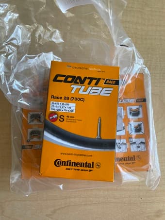 Three spare tubes: Continental Bicycle Tubes Race 28 700x20-25 1