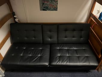 Black futon, Moving out, purchased fall quarter, 4mo use, was $240 new 1