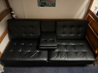 Black futon, Moving out, purchased fall quarter, 4mo use, was $240 new 2