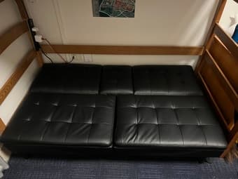 Black futon, Moving out, purchased fall quarter, 4mo use, was $240 new 3