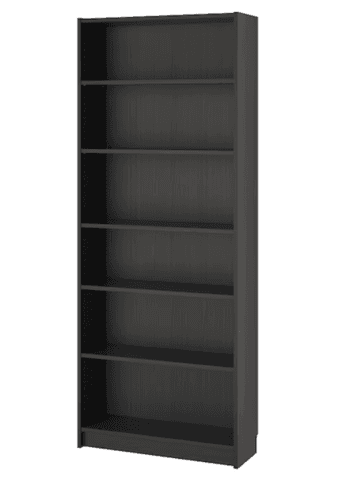Ikea Billy 6 shelf bookcase, black 1