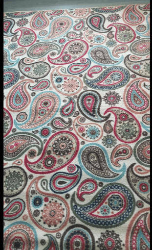 Rug Ivory Paisley Floral Non-Skid -Move out sale 2