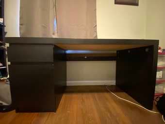 Ikea MALM desk in black 1