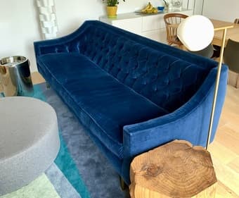 Coco Sofia Dark Blue Velvet Sofa 3