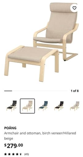 IKEA Poang chair & ottoman 1