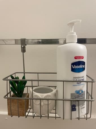 Over the cabinet door storage basket 1