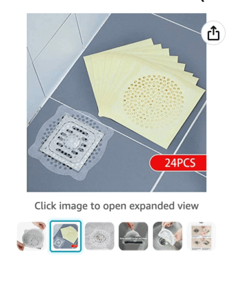 Disposable shower or kitchen drain hair or debris catcher 1