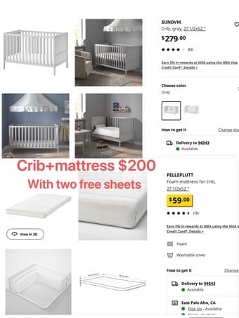 ikea crib and mattress 1