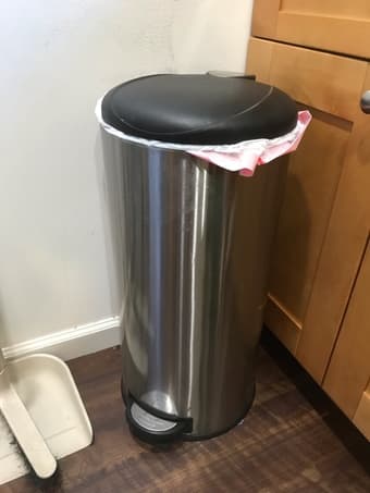 metallic trash can 1
