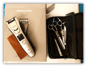 Panasonic hair clipper and scissors set 1