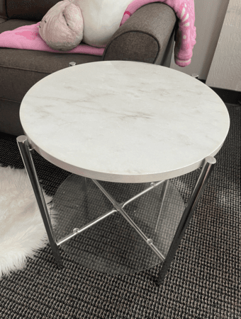 White Marble Side Table For Sale 1