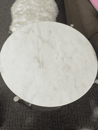 White Marble Side Table For Sale 2