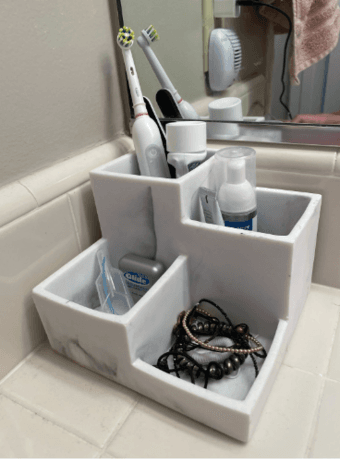 Bathroom counter organizer, corner (white) 1
