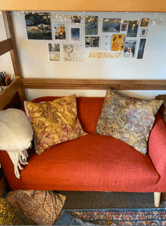 Burnt Orange Loveseat (Mini couch) 1