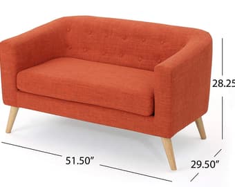 Burnt Orange Loveseat (Mini couch) 2