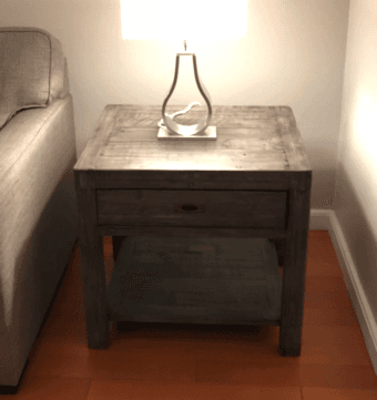 Side table - gray reclaimed rustic wood excellent condition 1