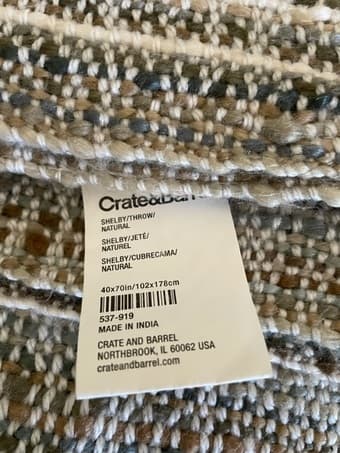 Crate & Barrel throw in Natural 2