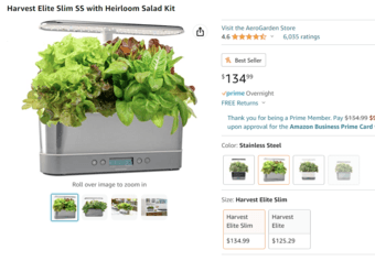 AeroGarden Harvest Elite Slim Stainless Steel 2
