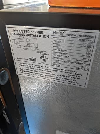 Haier Mini 3.2 CU refrigerator (Almost New) 2