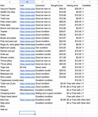 Moving Sale 1