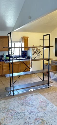 Hard wood Industrial Design Bookshelf with metal frame 2