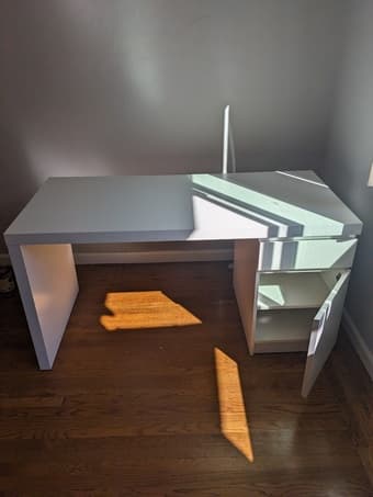 Ikea Malm Desk with Drawer and Cabinet 1