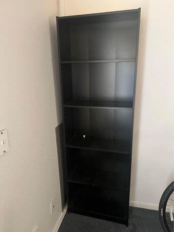 5 Shelf Bookcase - black, 70x24x9in 1
