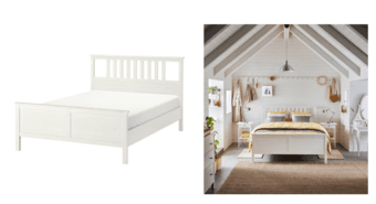 White Bed Frame (Queen) & Free Mattress 1