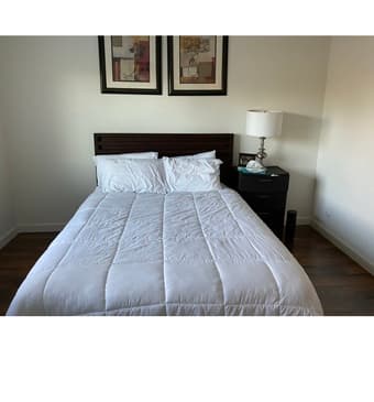 Queen bedframe with headboard and drawers 2