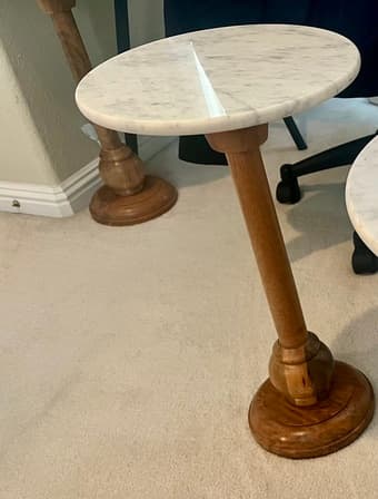 Side Table Natural White Marble (2x) [GREAT VALUE] 1