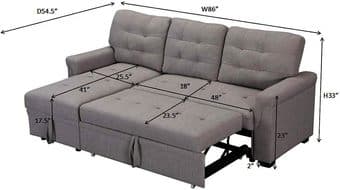 Sectional sofa, can become a sleeper/bed and has storage space 3