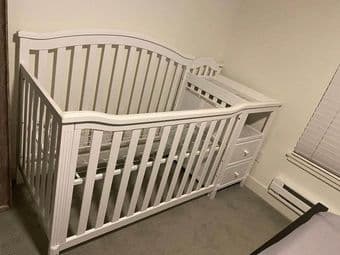 Baby Crib With Changing Table And Drawers Connected 1