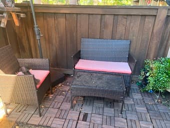 Selling patio furniture + tiles for 1