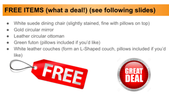 Free couch, futon, and ottoman 1