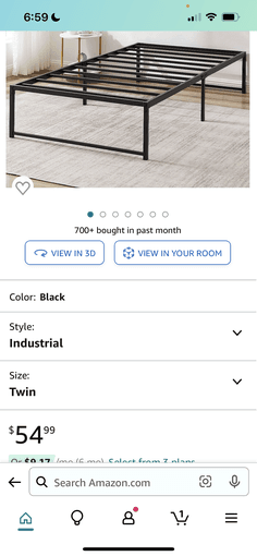 Twin Air mattress + mattress protector + bed Frame 3