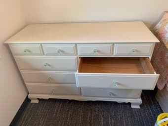 $50 solid wood cute white dresser 1