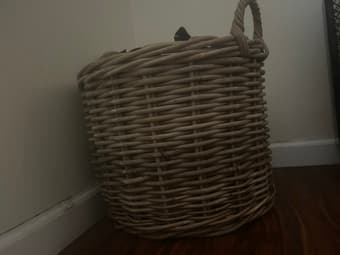 TWO LAUNDRY WOVEN LAUNDRY BASKETS 1