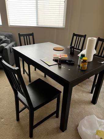 Moving out, selling dining table + chairs 1