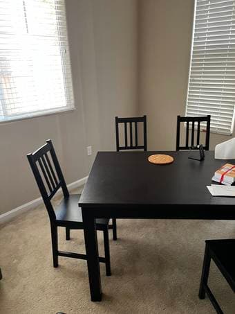 Moving out, selling dining table + chairs 2