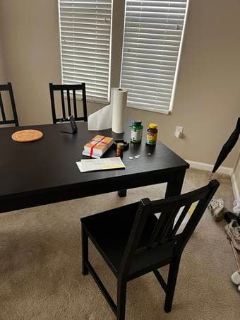 Moving out, selling dining table + chairs 4