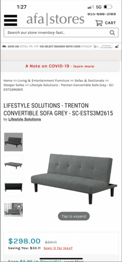 Selling Convertible sofa 1
