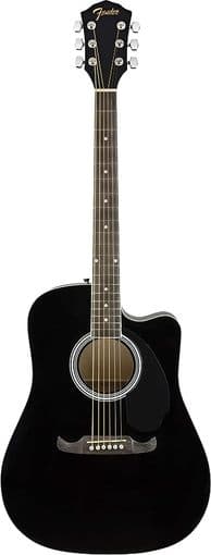 New Fender FA-125CE Dreadnought Cutaway Acoustic-Electric Guitar-Black 2