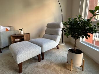 Chair with ottoman (Living spaces) 1