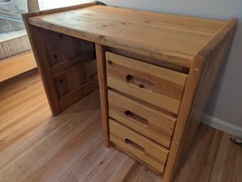 Solid wood desk with spacious drawers 1