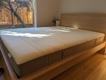 Ikea Queen Sized Bed Frame, Slats, and Mattress 1