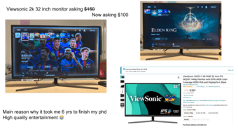 Viewsonic 2k 32 inch monitor orig $240 1
