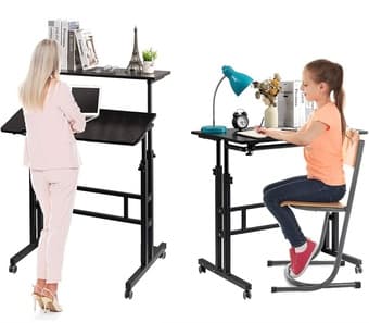 BRAND NEW Adjustable (Standing & Sitting) Office Desk + Chair + Lamp 1