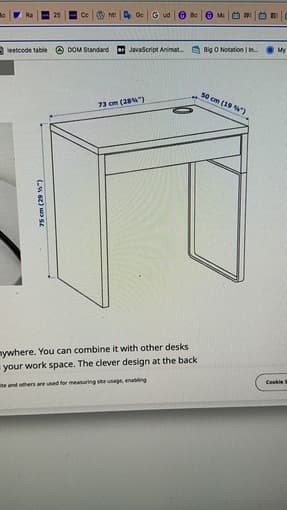 White IKEA small desk 73*50*75cm 2